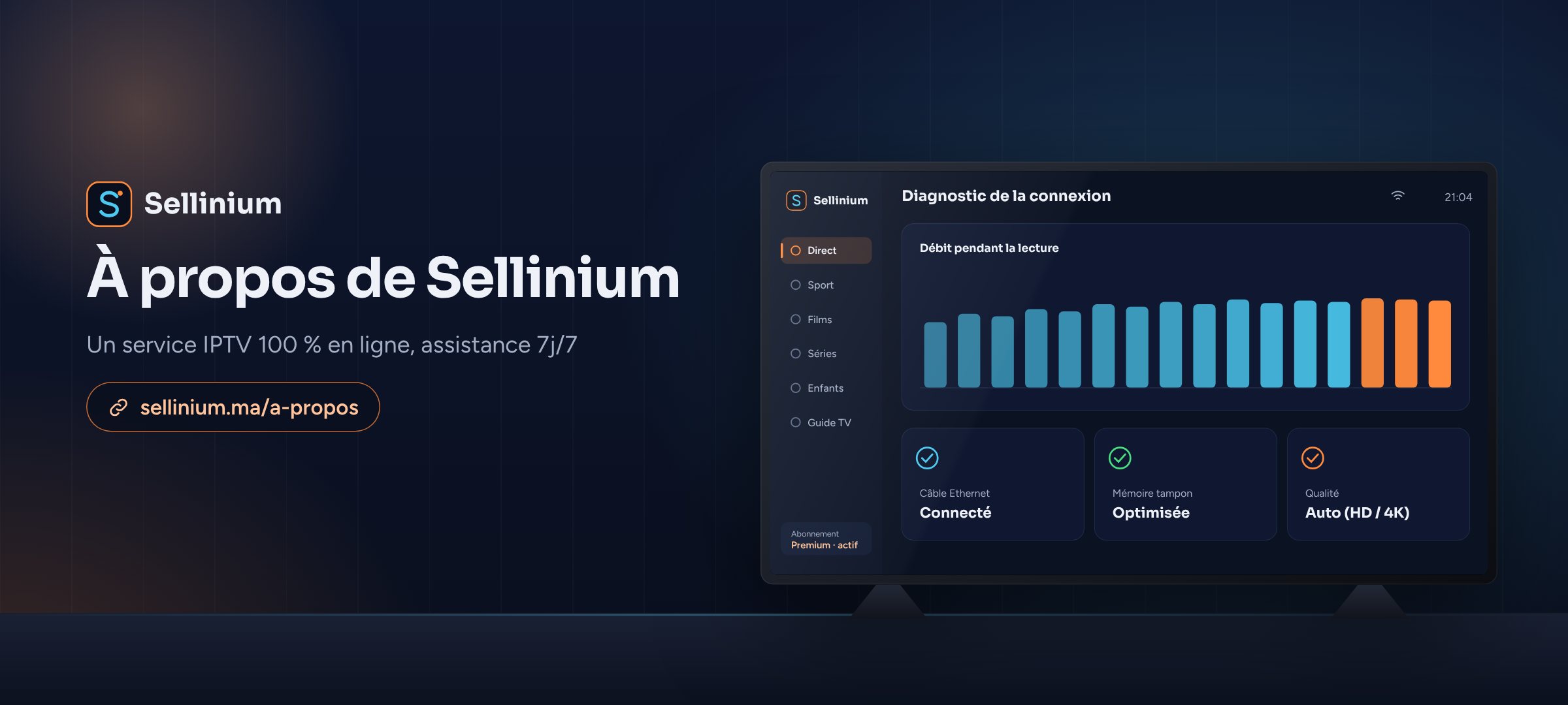 À propos de Sellinium : un service IPTV 100 % en ligne